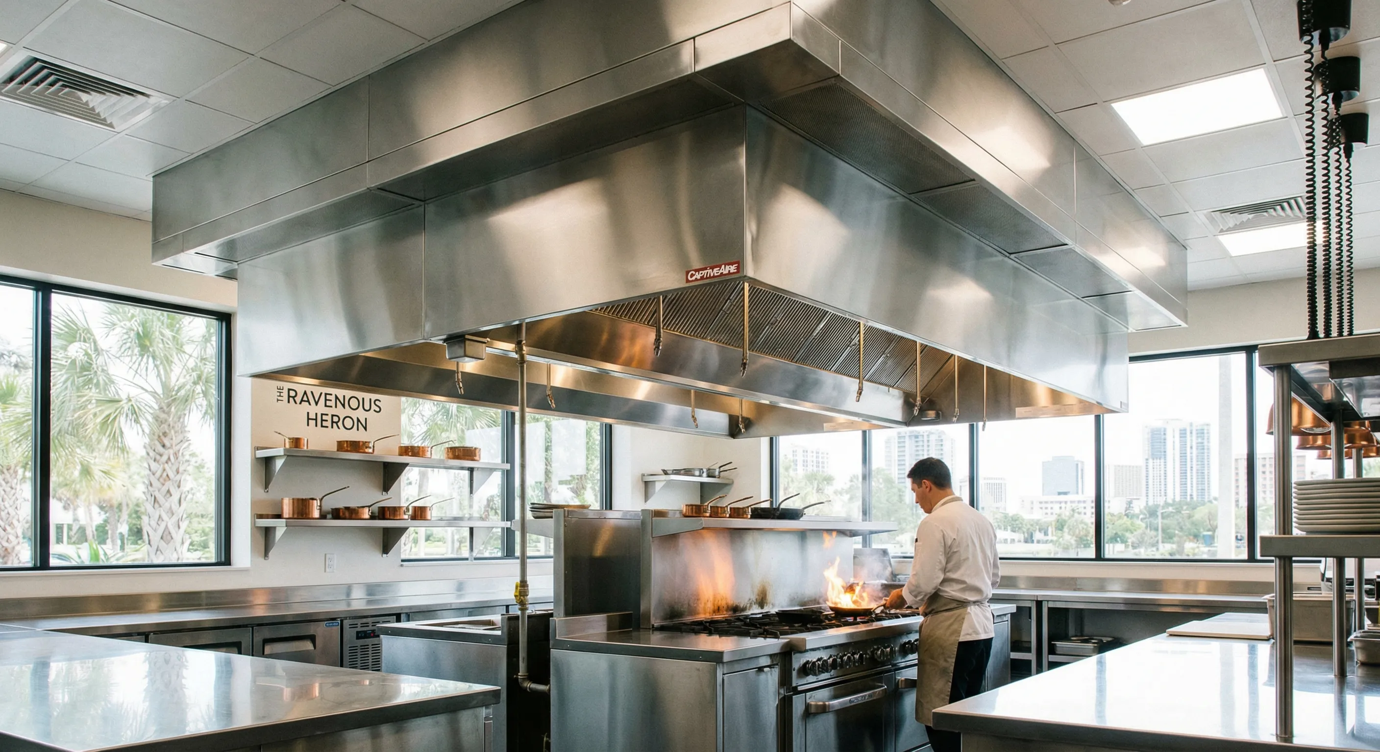 Chicago hood filter cleaning inside a commercial kitchen exhaust system