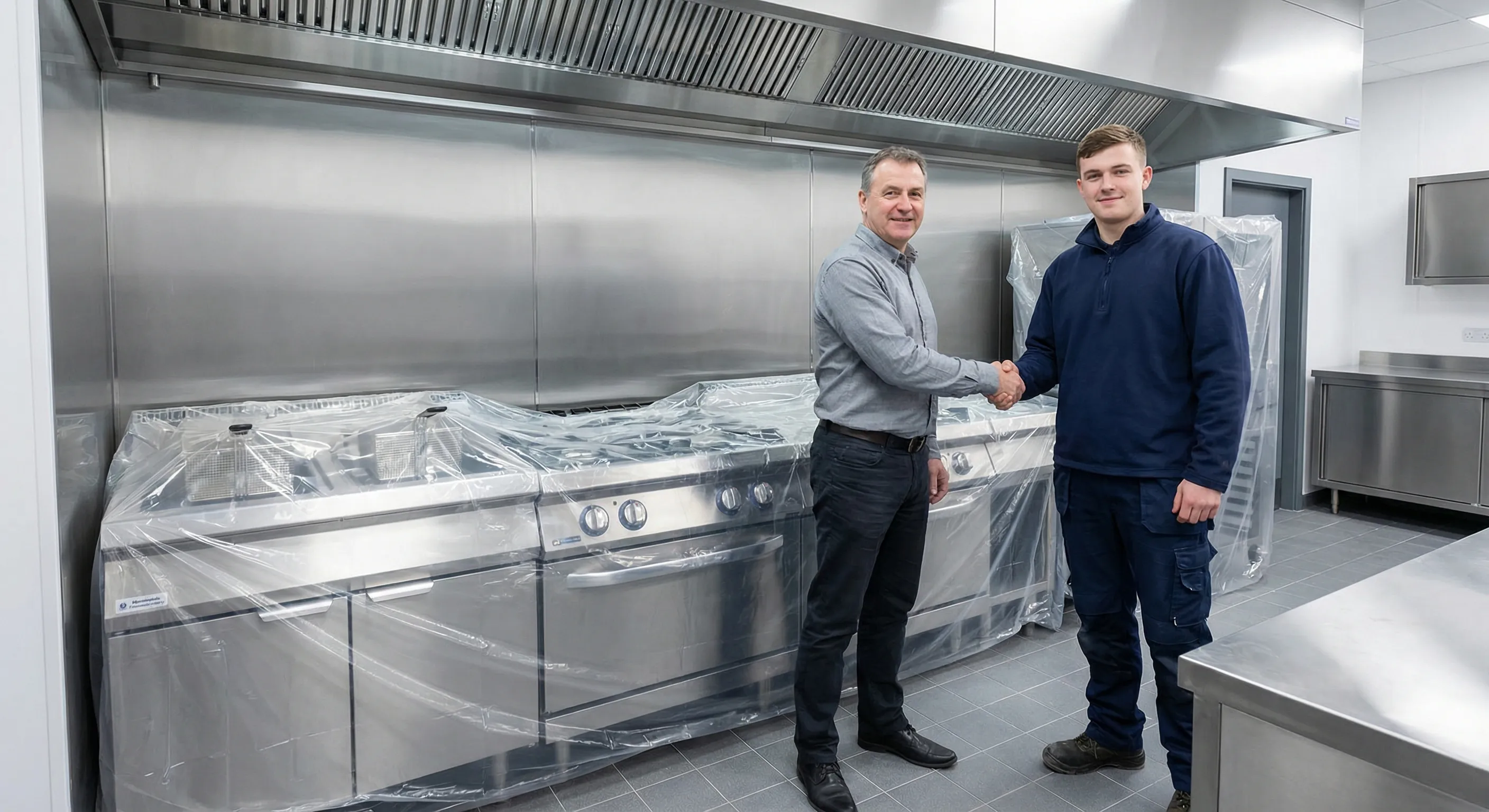 Chicago restaurant manager reviewing completed hood cleaning service