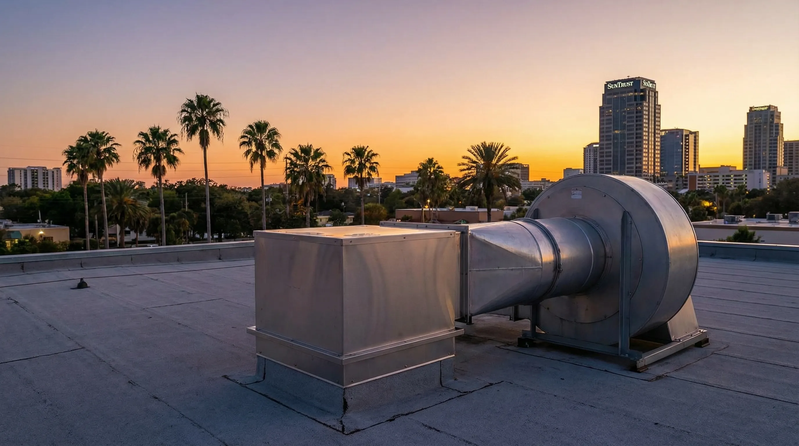 Rooftop grease containment system on an Chicago restaurant roof